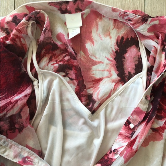 H&M Chiffon Floral Print Mini Dress Set Size XS - Picture 8 of 14